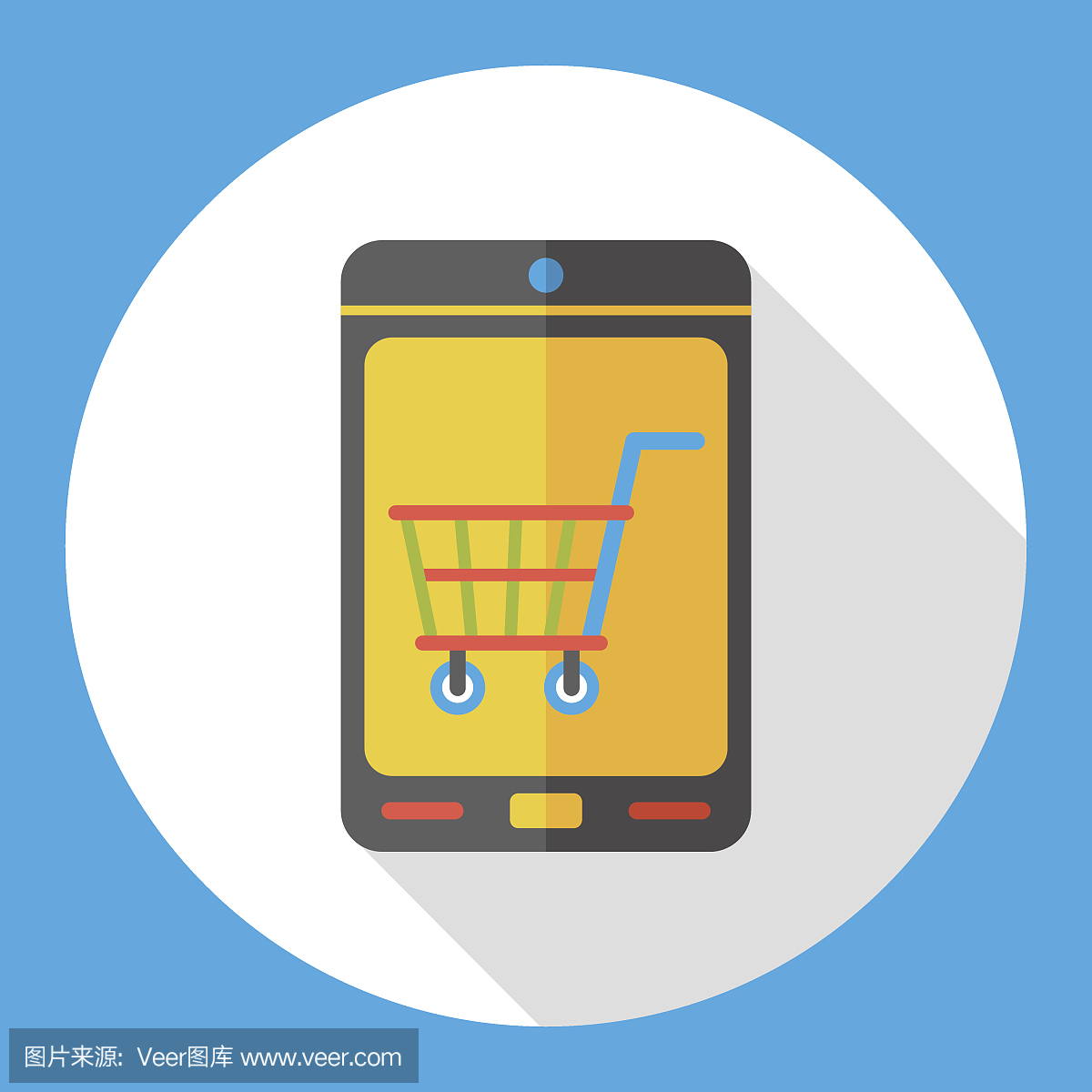 網上購物手機平面圖標